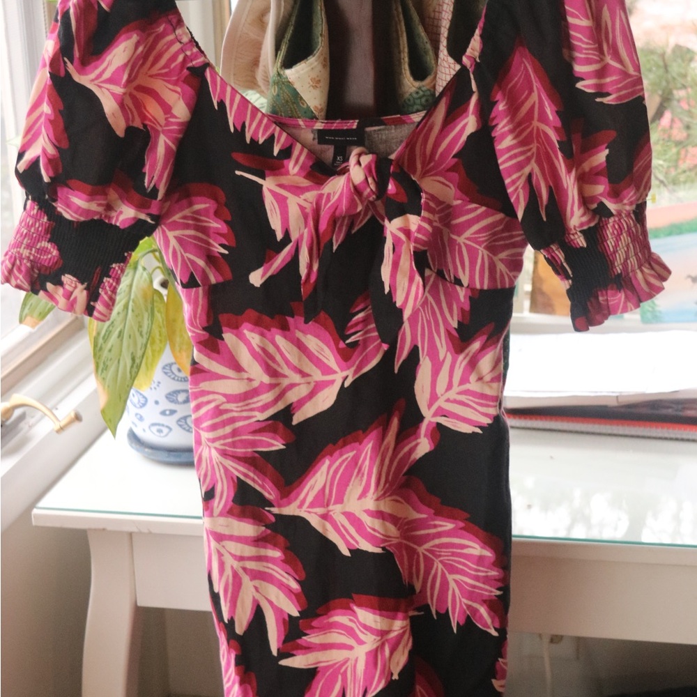 Tropical Leaf Print Dress